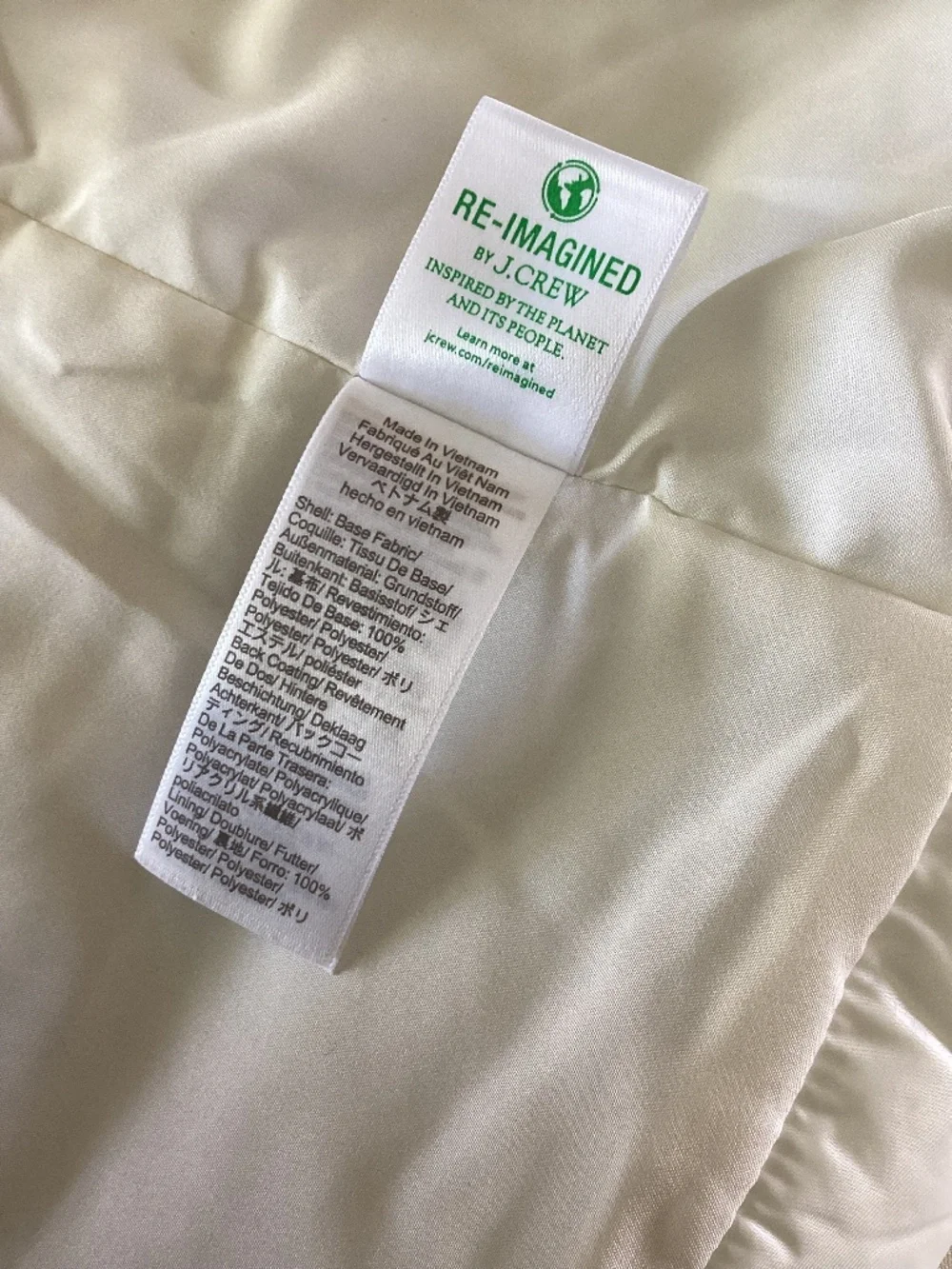 J. CREW Women’s Ivory Puffer Vest Poly-Fill Full Zip with Side Pockets Size XS